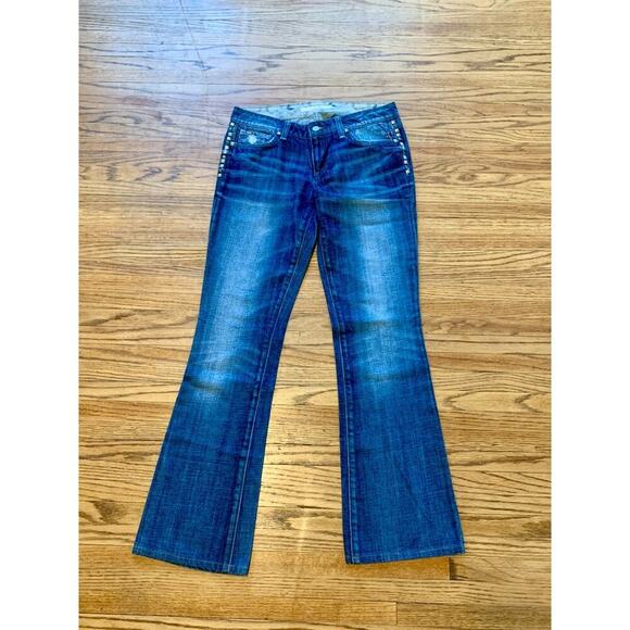 Joe Jeans 28 Honey Fit Curvy Medium Wash Low Rise Bootcut Stud Rhinestone Warhol - Picture 4 of 14